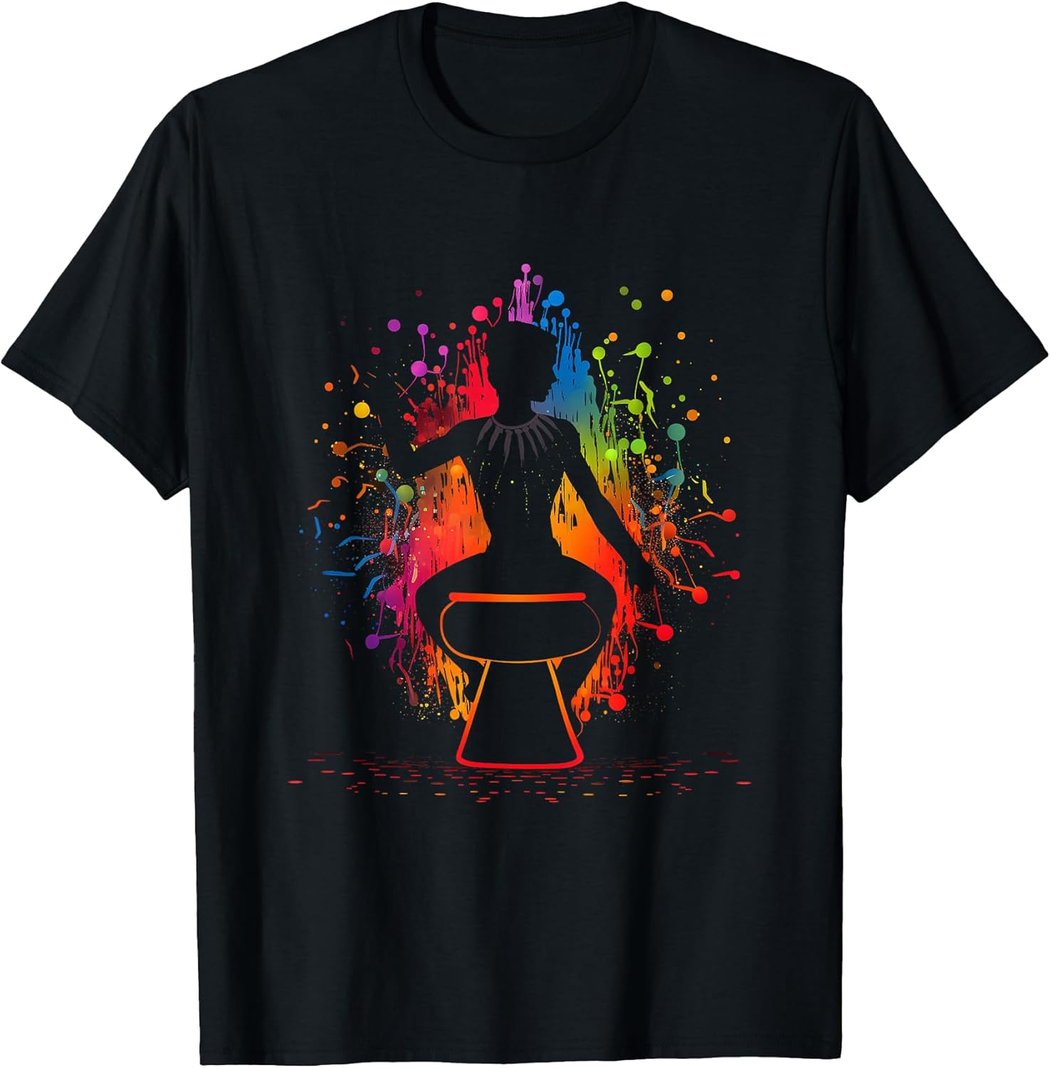 Djembe Colorful Instrument Music Band Musician Drum Colorful T-Shirt