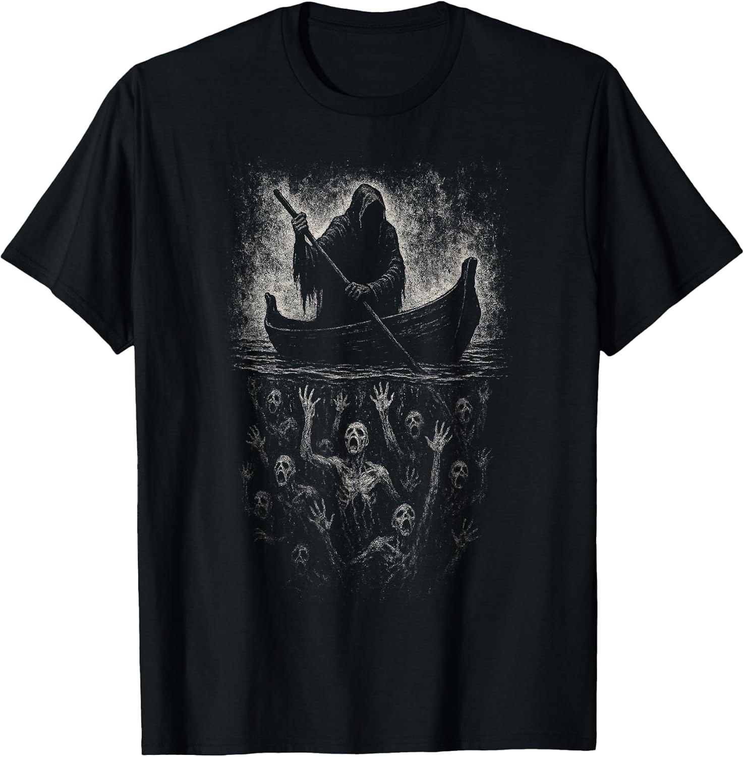 Reaper Horror Goth Charon Hades Underworld Mythology Alt Art T-Shirt