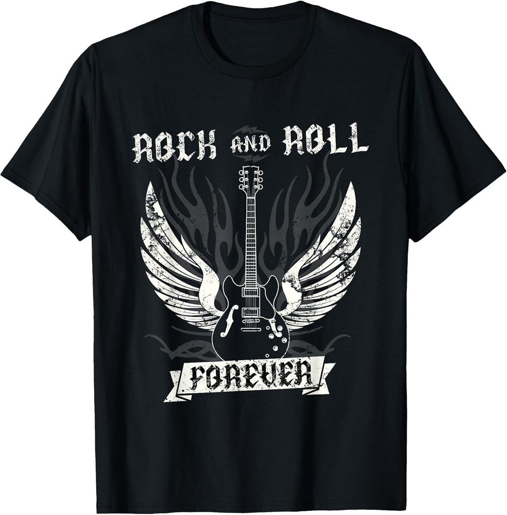 Guitar Wings 70s Vintage Retro 80s Rock & Roll Music T-Shirt