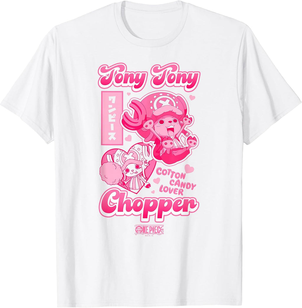 Anime Tony Tony Chopper Bright Pink Hearts T-Shirt