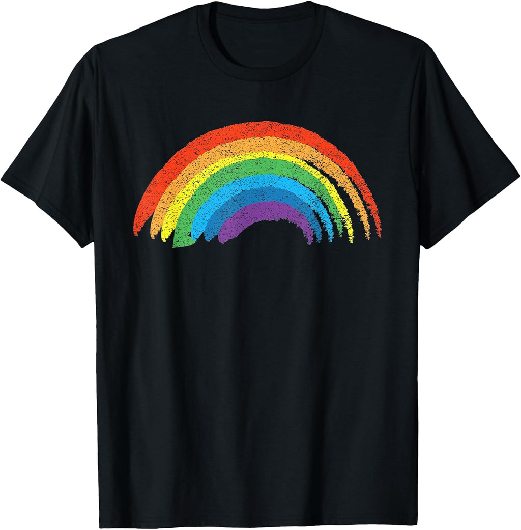 Vintage Retro Rainbow T-Shirt - Classic Distressed Design T-Shirt