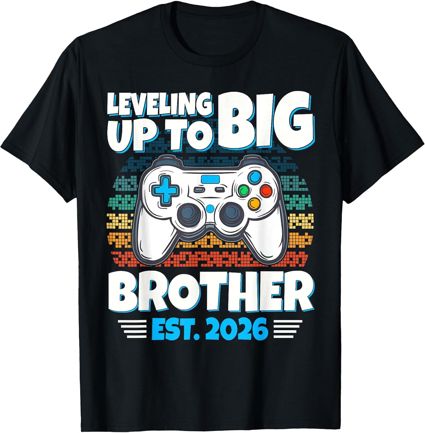 Leveling up to Big Brother est 2026 Gamer Boys Gaming Kids T-Shirt