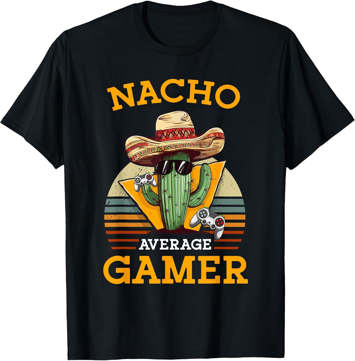 Nacho Average Gamer Video Game Player Funny Vintage Gaming T-Shirt