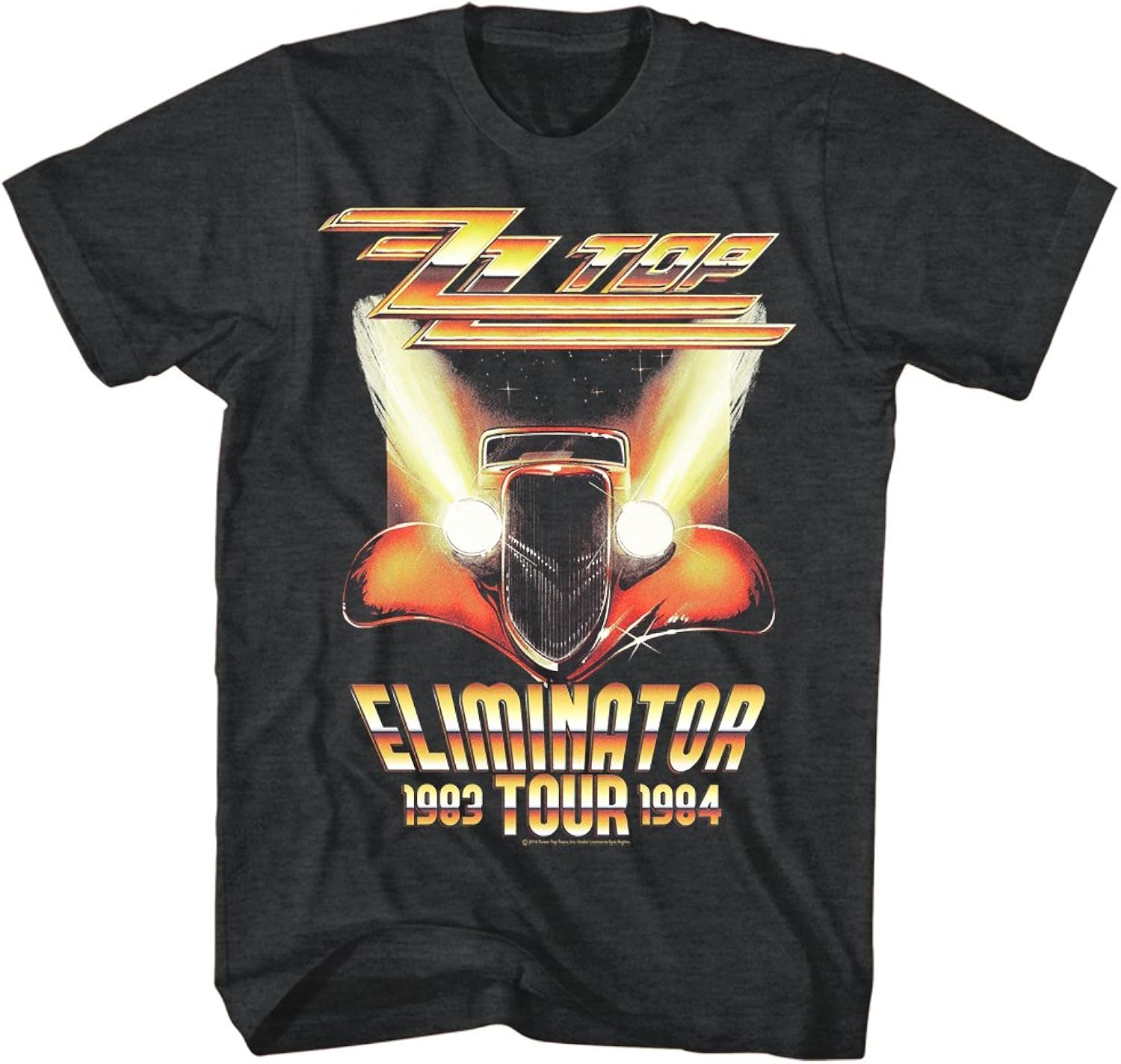 ZZ Top Rock Band Music Group Eliminator Tour 1983-84 Adult T-Shirt Tee