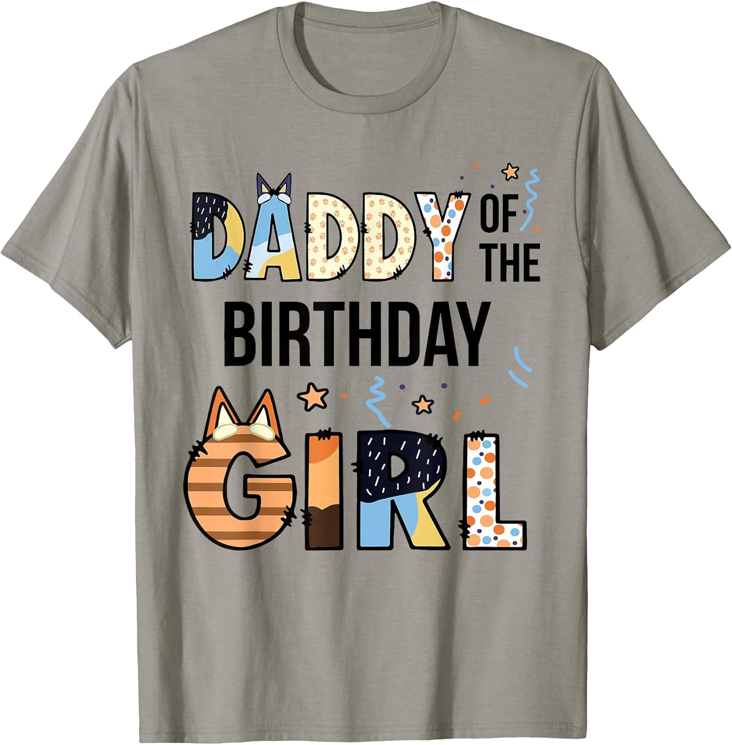 Daddy of The Birthday Girl Party Blue Dog Lover Matching T-Shirt