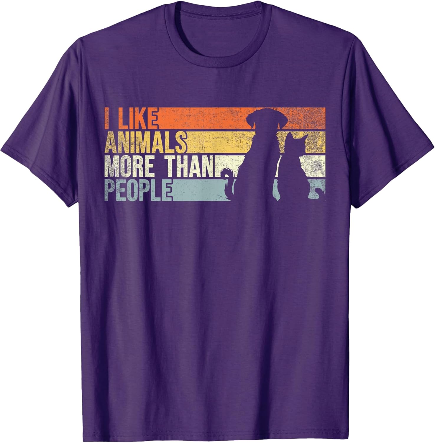 I Like Animals More Than People. Funny Dog And Cat Lover T-Shirt for Men Women