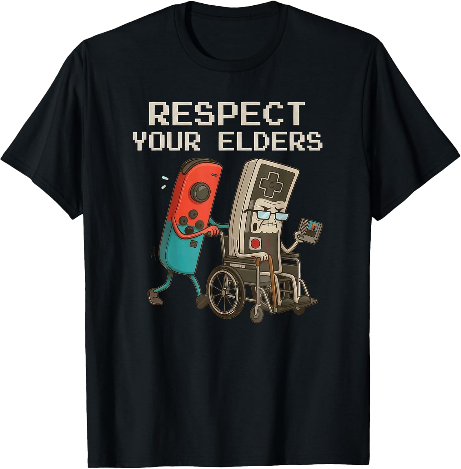 Respect Your Elders Gaming Control Retro Funny Gamer T-Shirt