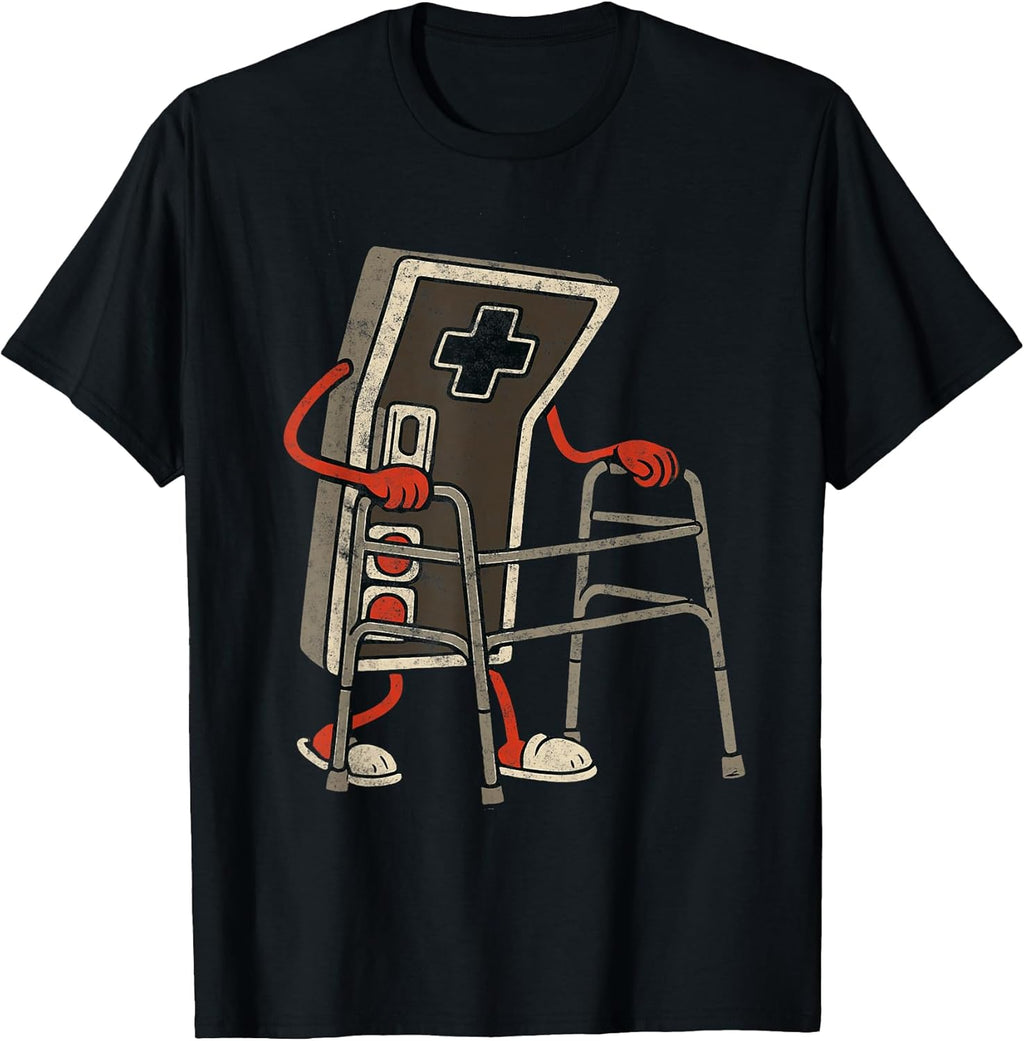 Retro Video Game Controller with Walker Funny Gamer Gaming T-Shirt