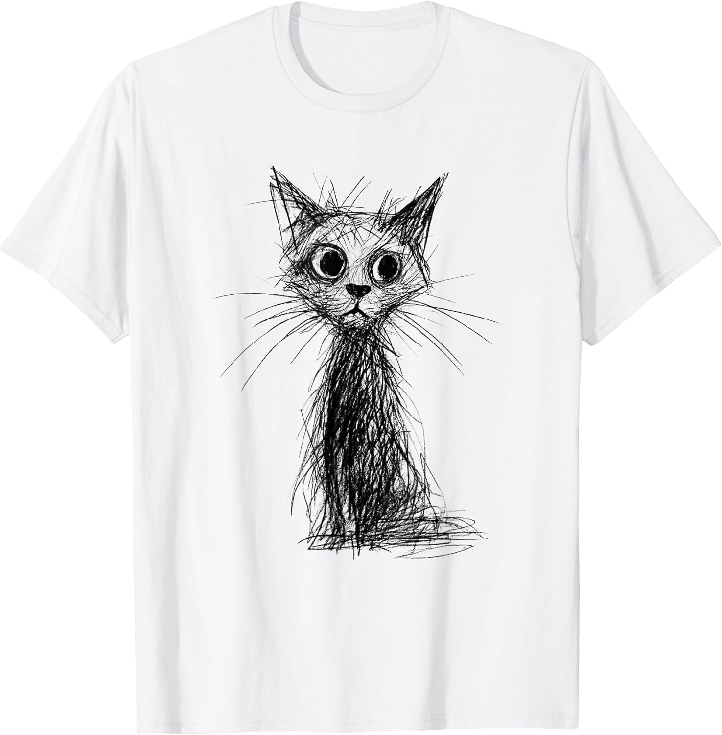 Kitten Lover Abstract Scribble Art Cute Cat Cat T-Shirt