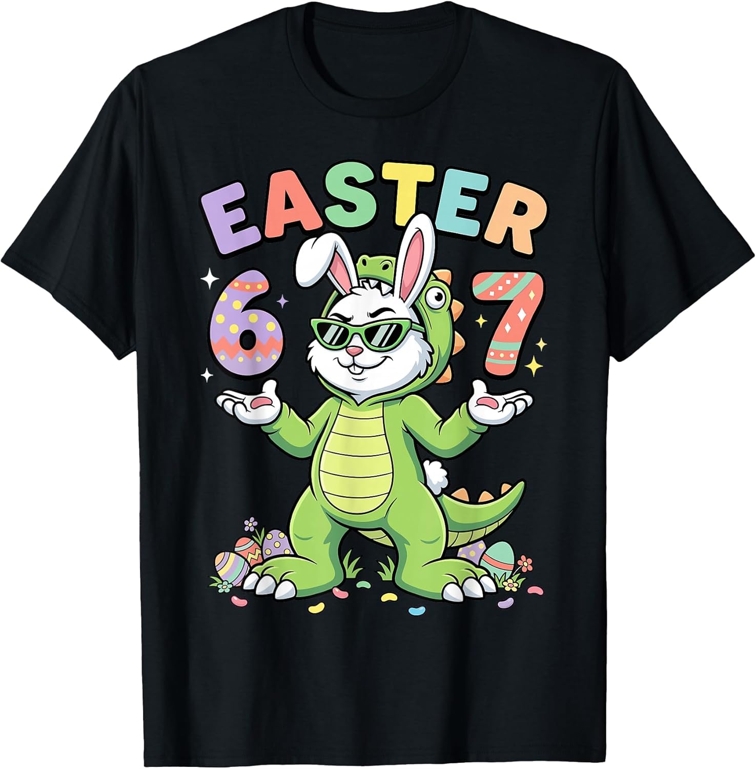 Kids Egg Hunt Dino Bunny Humor Apparel