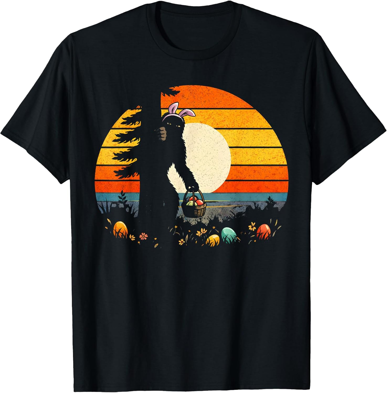 Funny Easter Day Bigfoot Bunny Men Women Kids Tee