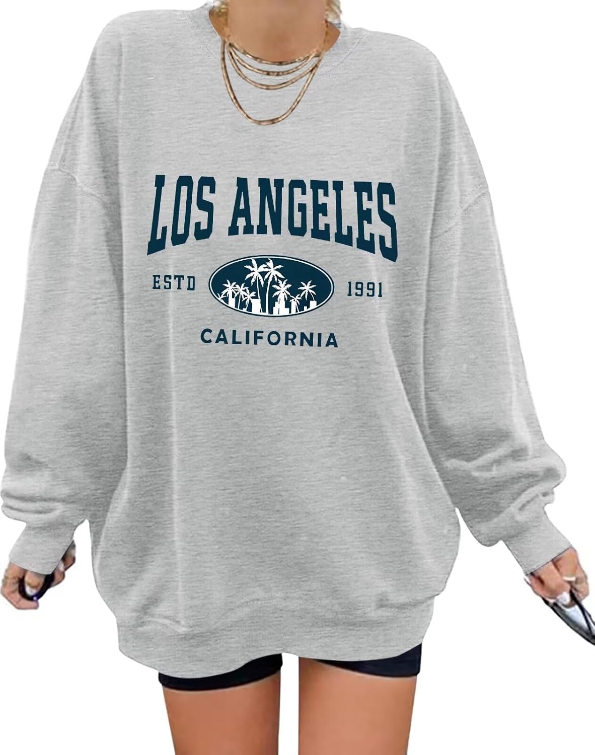 Oversized Graphic Sweatshirt for Women Long Sleeve Crewneck Pullover Casual Fall Hoodie Tops 2026