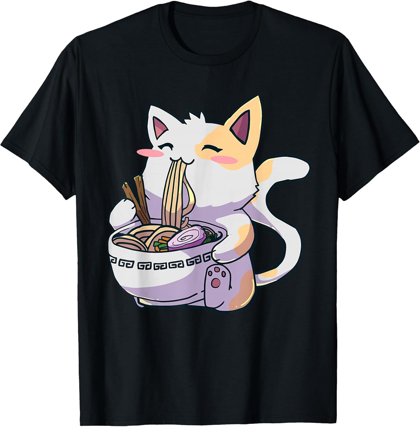 Ramen Cat Kawaii Anime Japanese Kawaii Neko T-Shirt Small