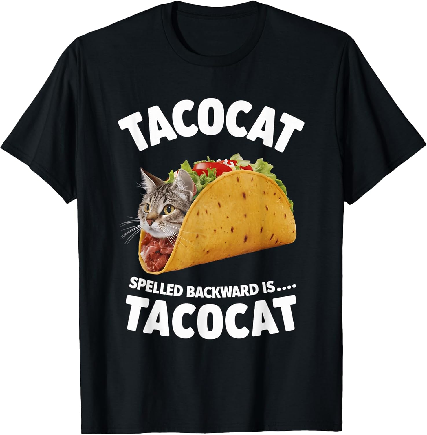 Tacocat Spelled Backward is Tacocat Cat and Taco Lover T-Shirt