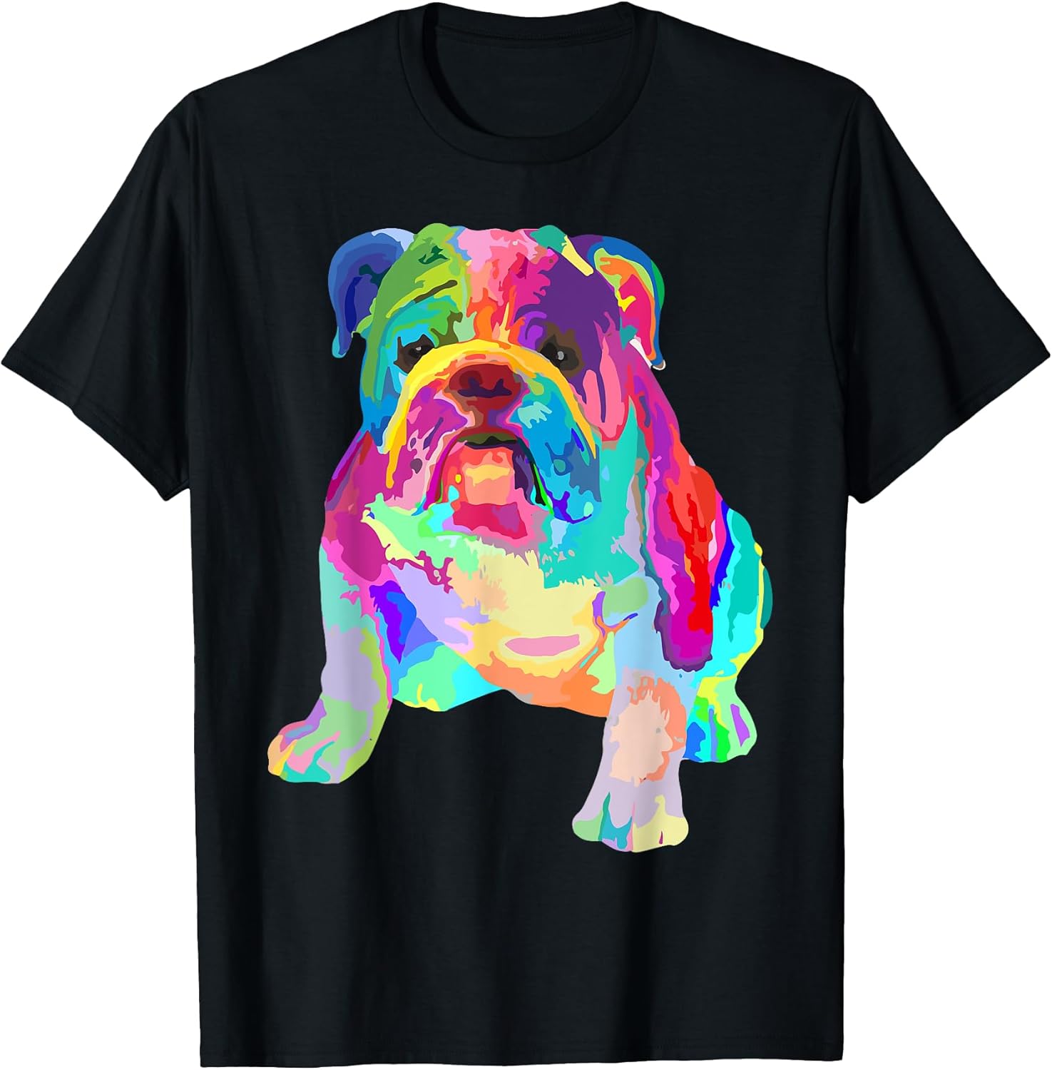 Dog Lover Gifts Womens Colorful Cool English Bulldog Mens T-Shirt Small