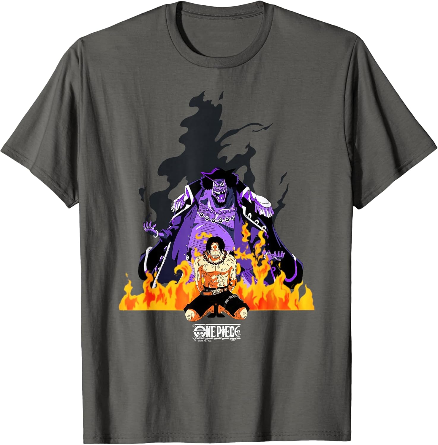 Anime Ace vs Blackbeard Flames New World T-Shirt