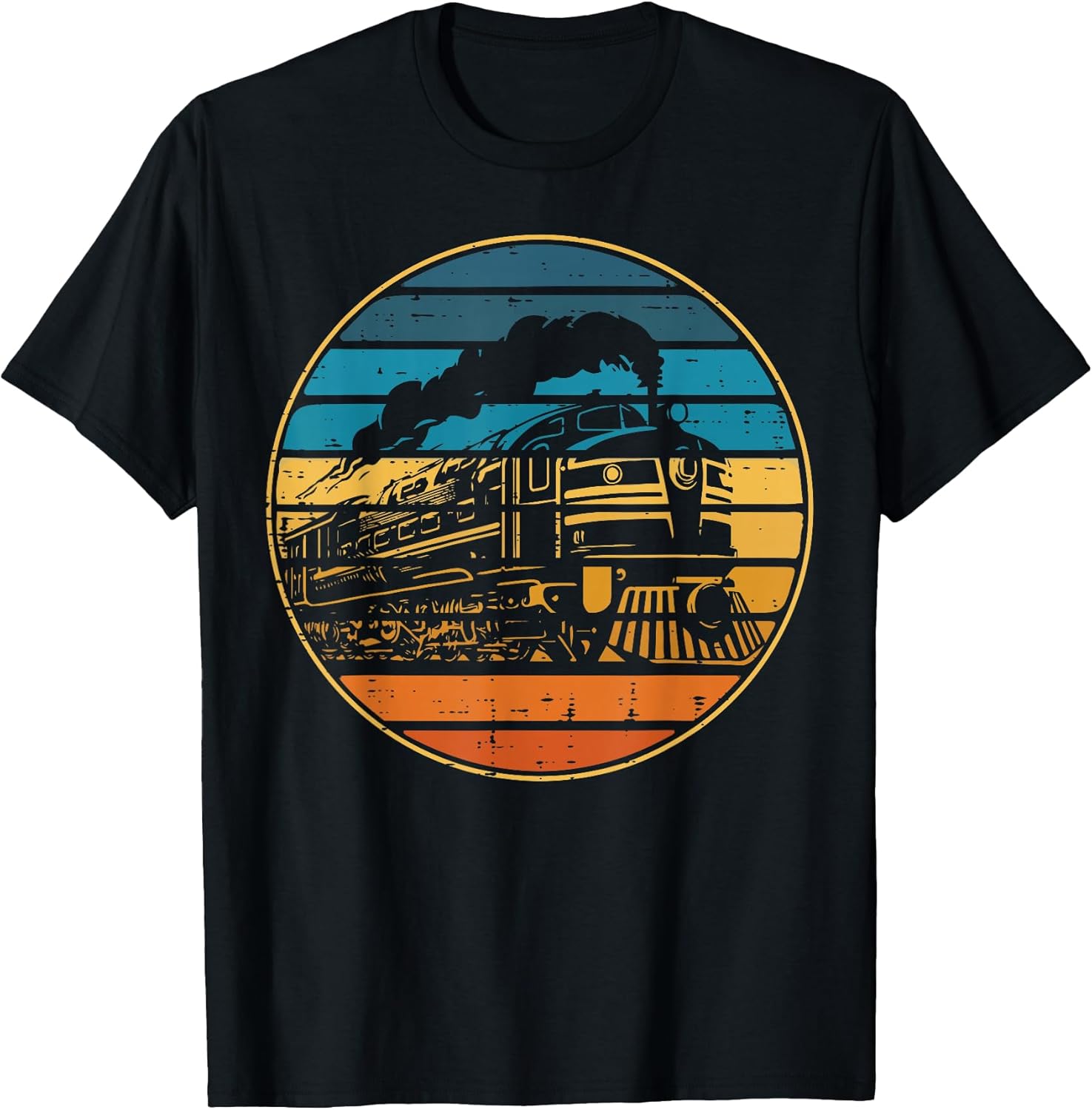 Train Locomotive Conductor Retro Railroad Boys Kids Men Teen T-Shirt