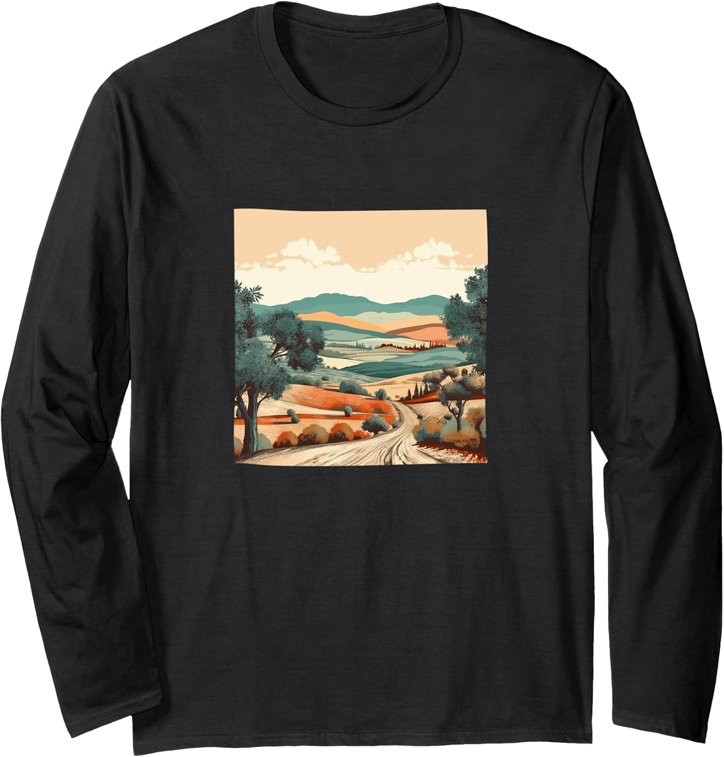 Hills With Olive Trees Vintage Landscape Merch