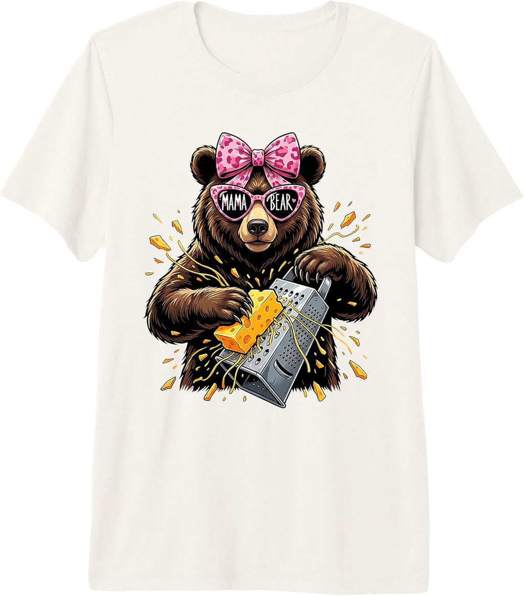 Cute Mama Bear Sunglasses Cheese Grater Trendy Tee