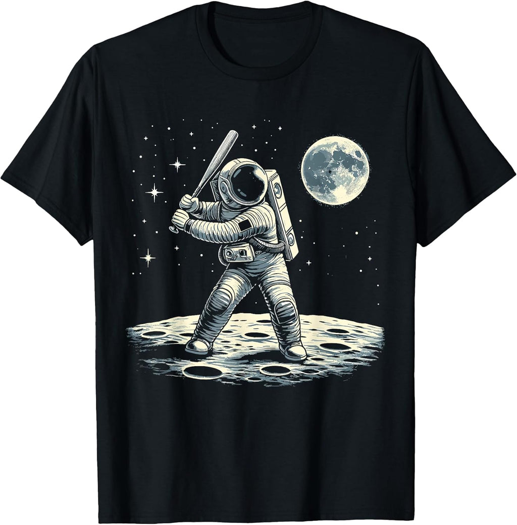 Astronaut Playing Baseball in Space