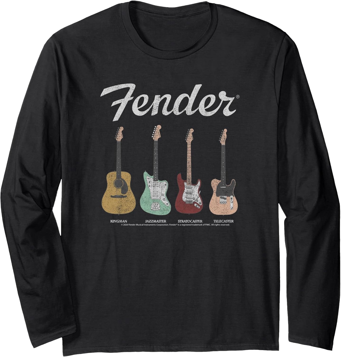 Vintage Guitar Lineup Long Sleeve T-Shirt