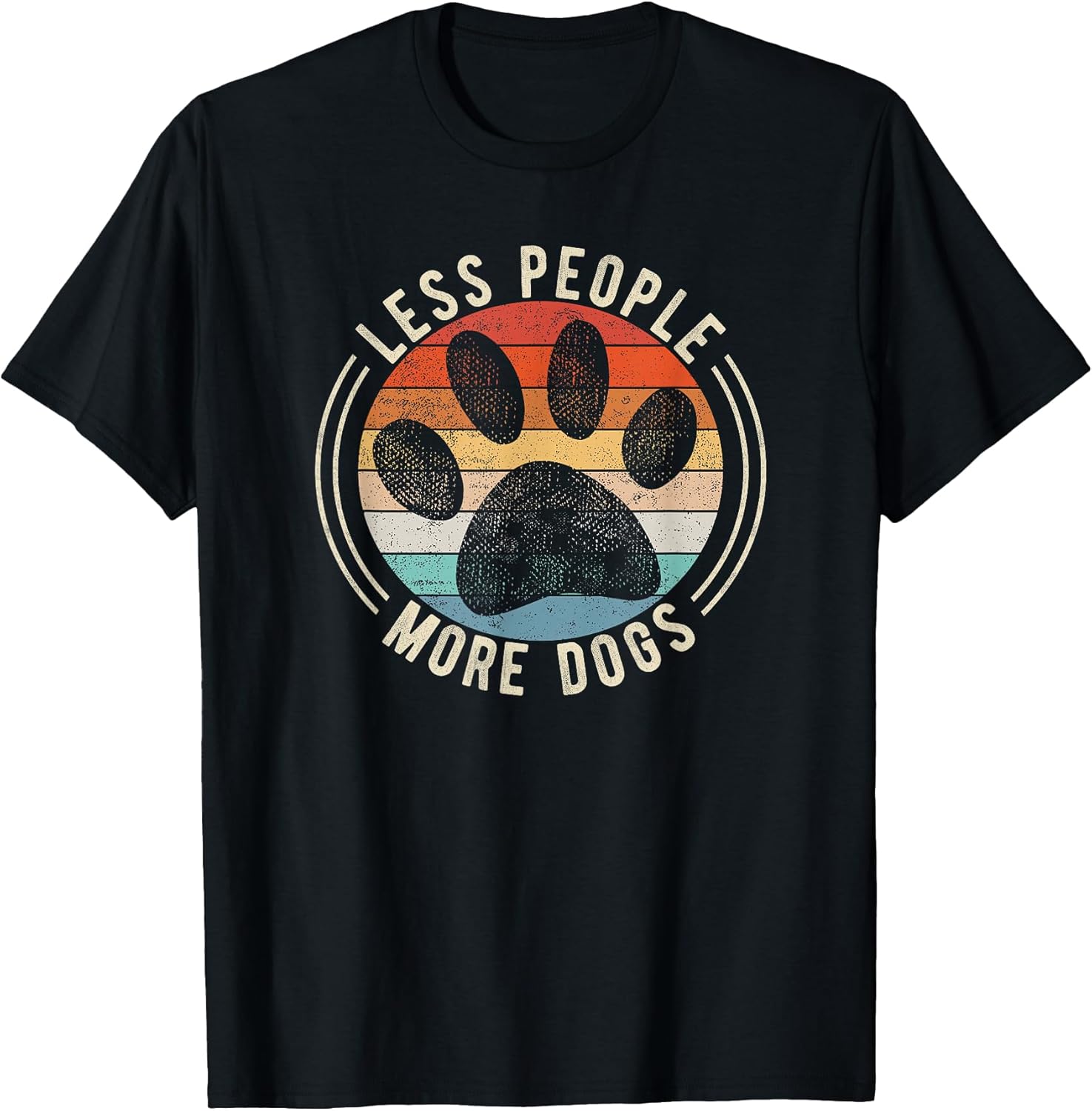 Vintage Retro Funny Sayings Dog Lover Less People More Dogs T-Shirt Small