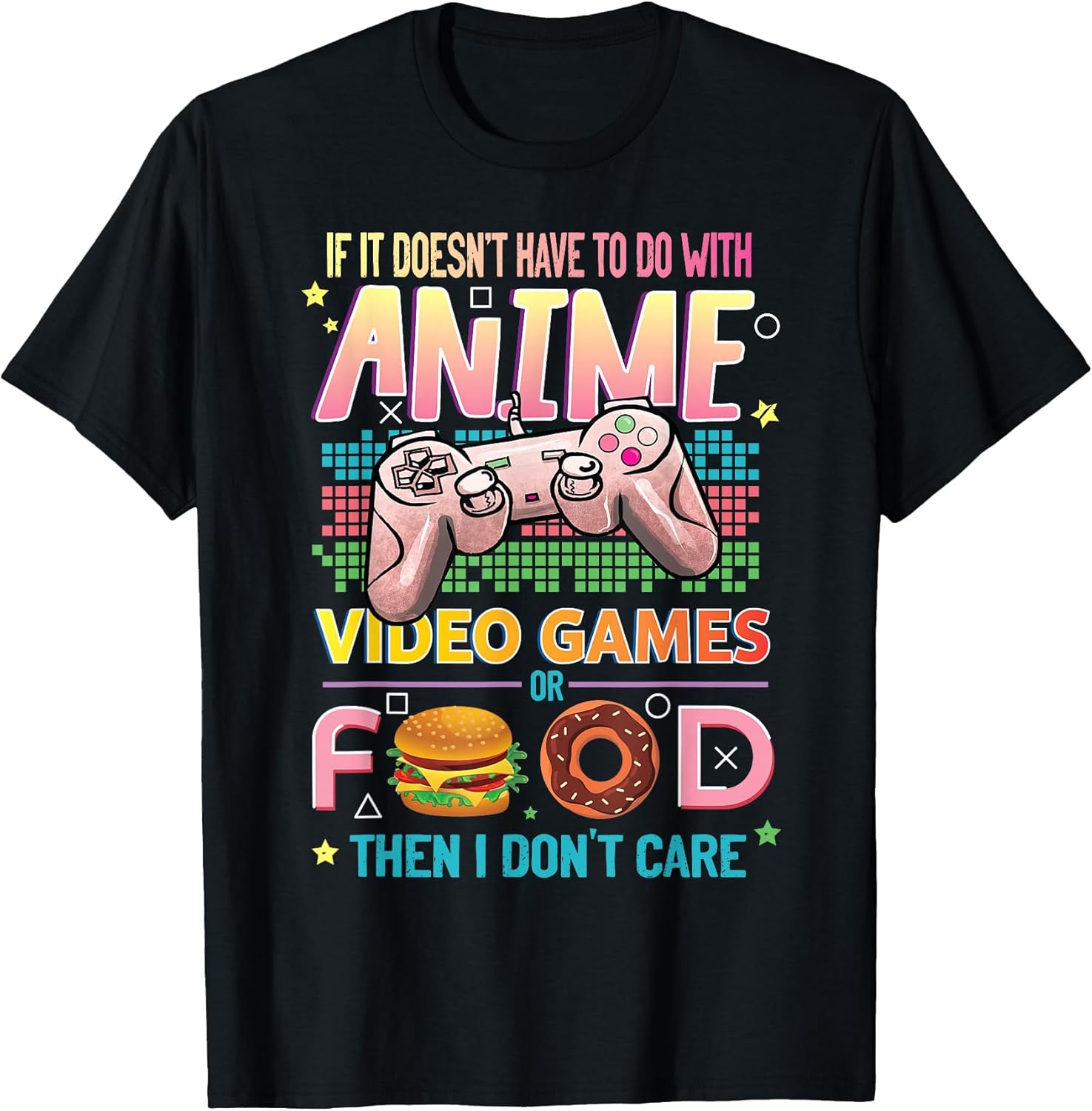 Anime Video Games Food - Anime Lovers Gifts Idea Girls Boys T-Shirt Small