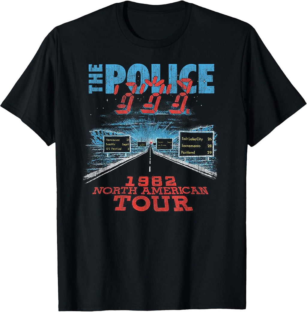 The Police North American Tour V2 Rock Music Band T-Shirt