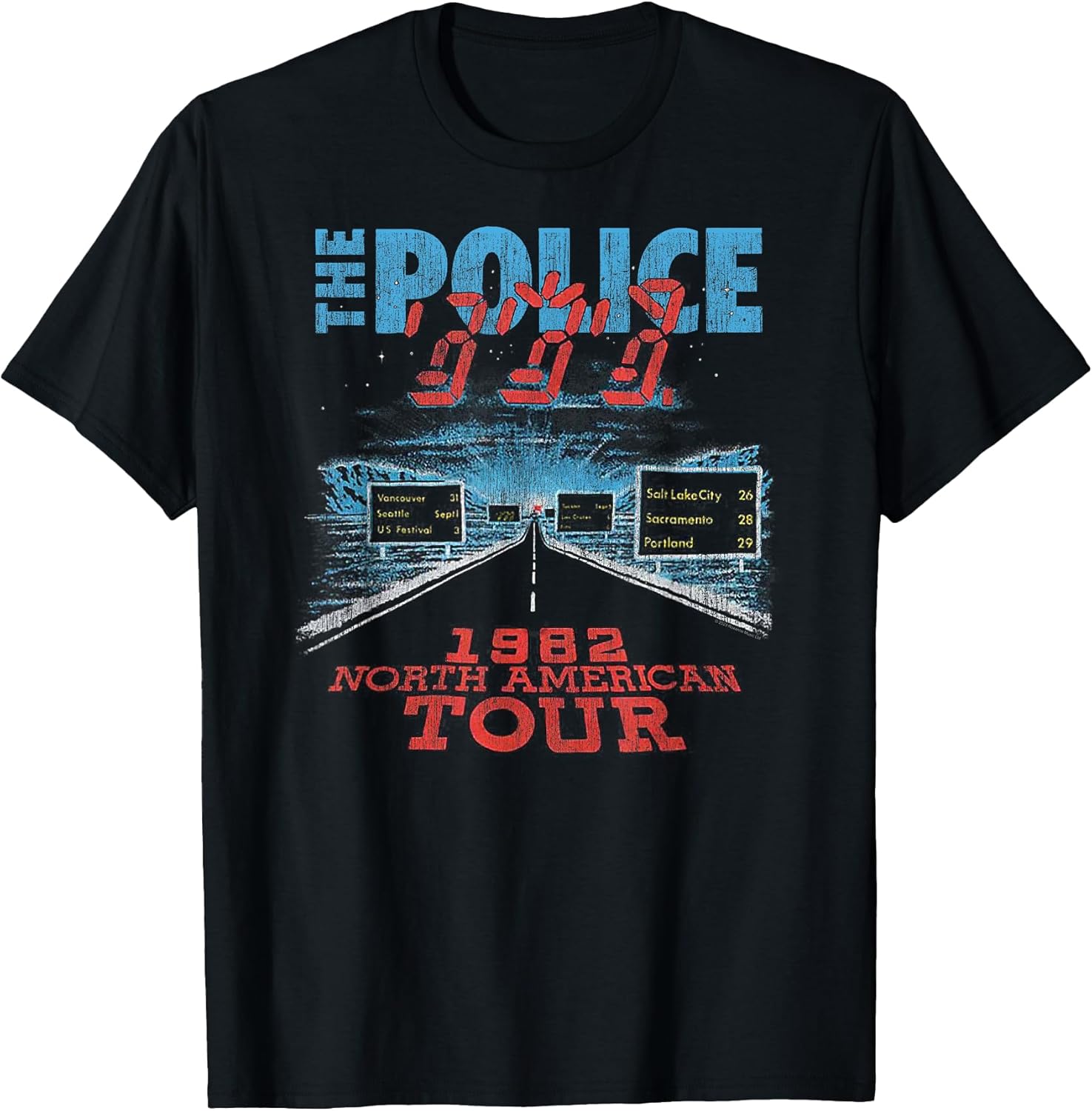 The Police North American Tour V2 Rock Music Band T-Shirt