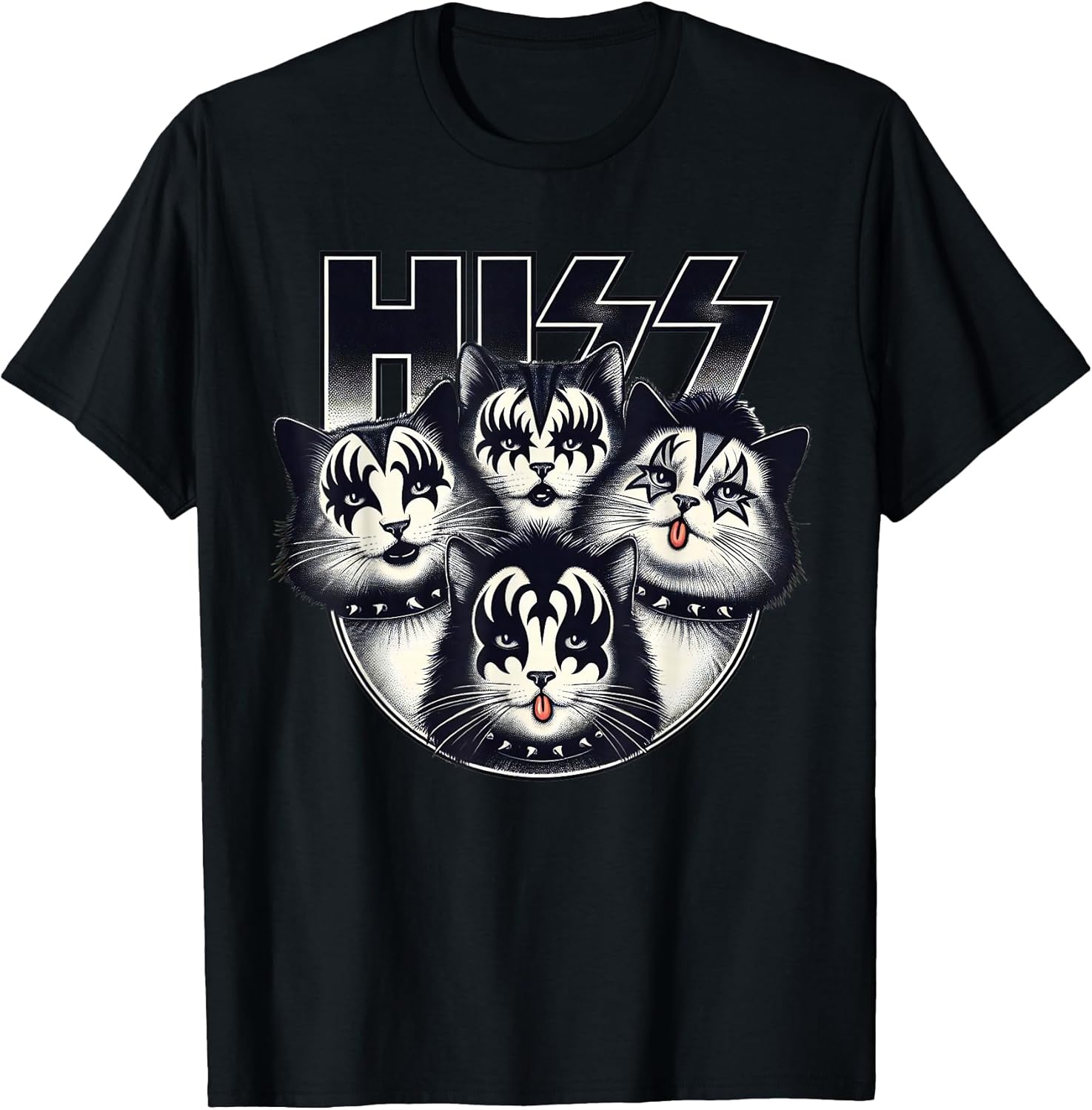 Cute Hiss Cats Rock Kittens Kitty Rocking Music Cat Lovers T-Shirt
