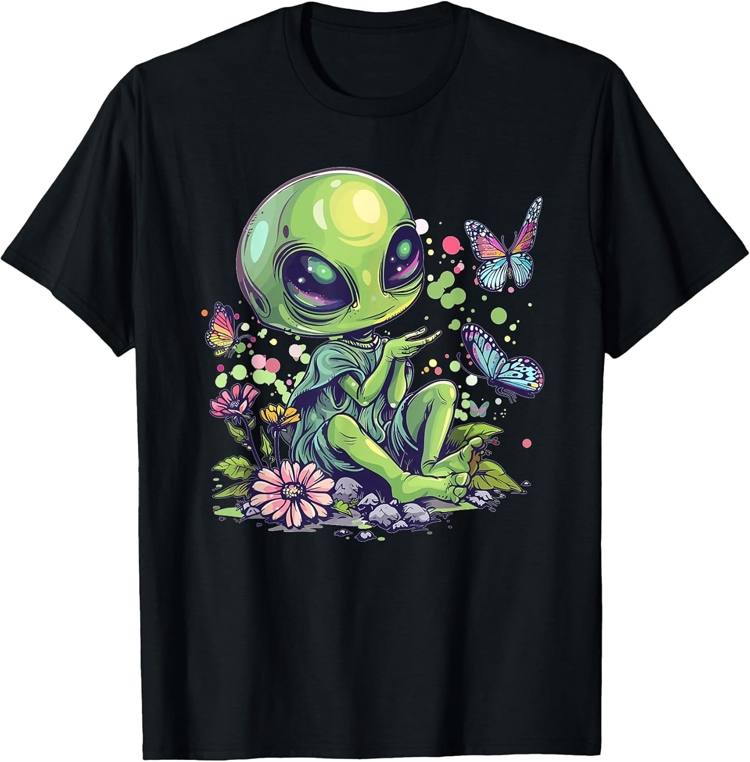 Colorful Alien Art I Kids Alien I Green Alien
