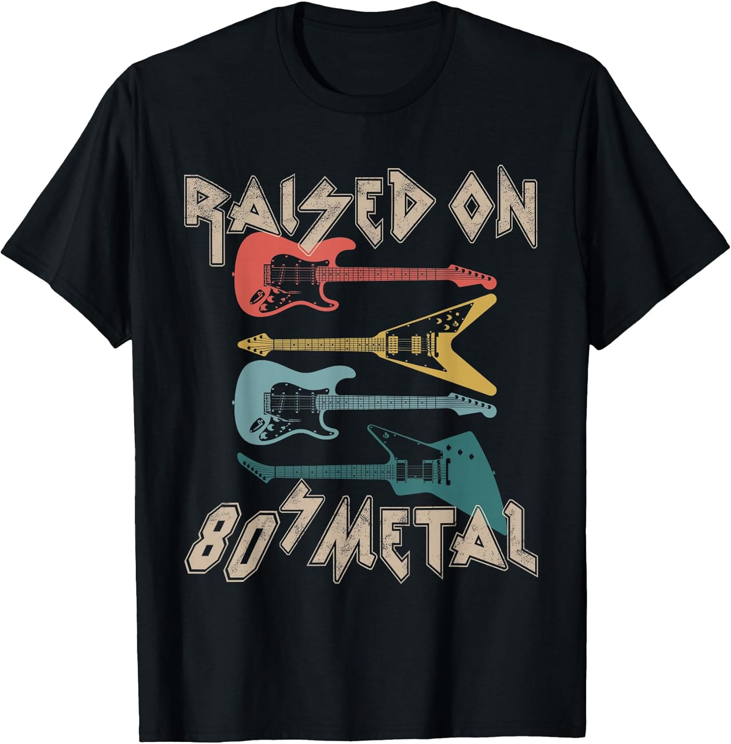 Raised On 80s Metal 80s Rock Hair Bands Metal Music Fans T-Shirt