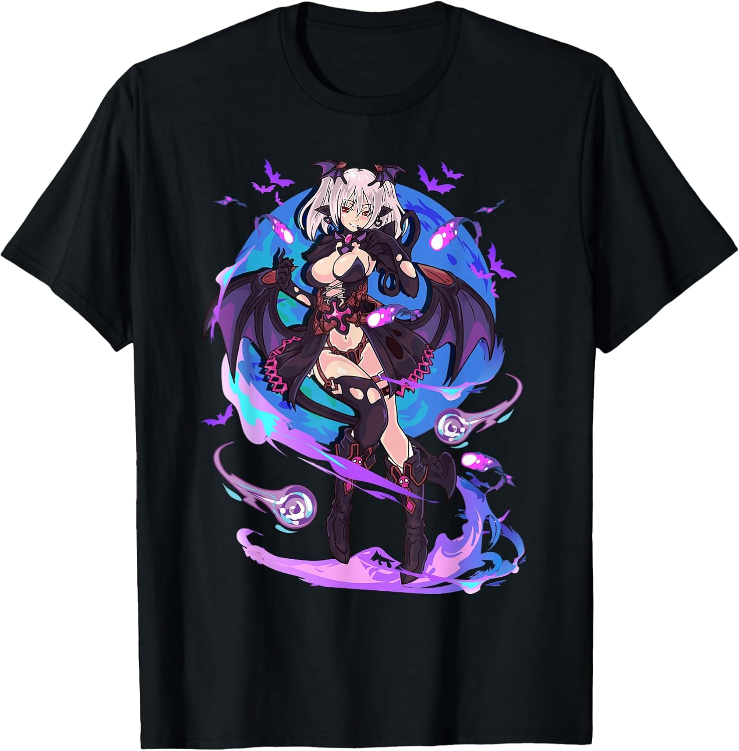 Anime Demon Girl Japanese Aesthetic Waifu Kawaii Otaku Art T-Shirt