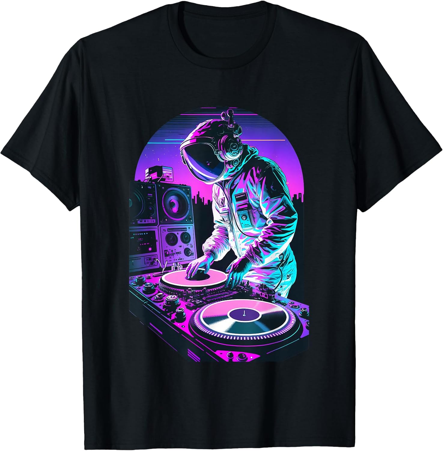 DJ Astronaut Planets Spaceman Space Graphic Tee