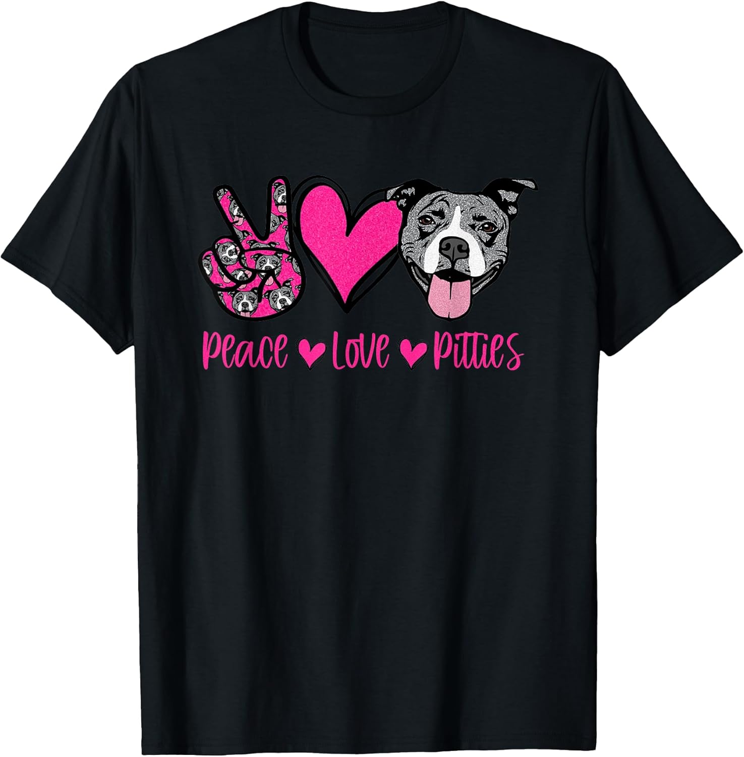 Peace Love Pitbulls Dog Lover Pitbull Women Pittie Mom Pet T-Shirt