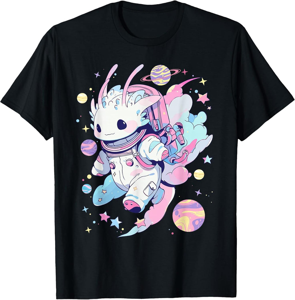 Kawaii Vaporwave Anime Merch Axolotl Lover Tee