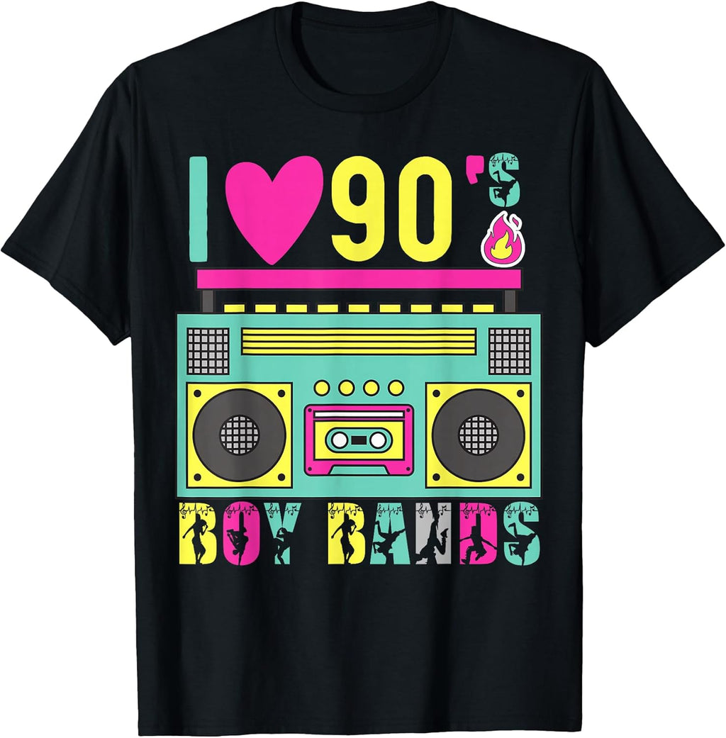 Funny 90s Theme Party Music Dance I Love 90s Boy Bands T-Shirt