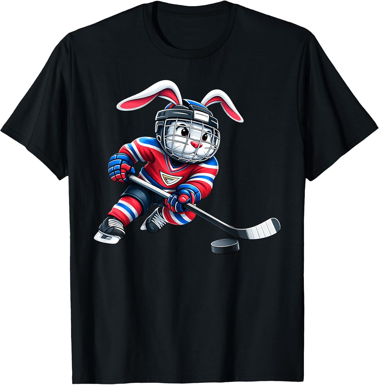 Easter Bunny Ice Hockey Player