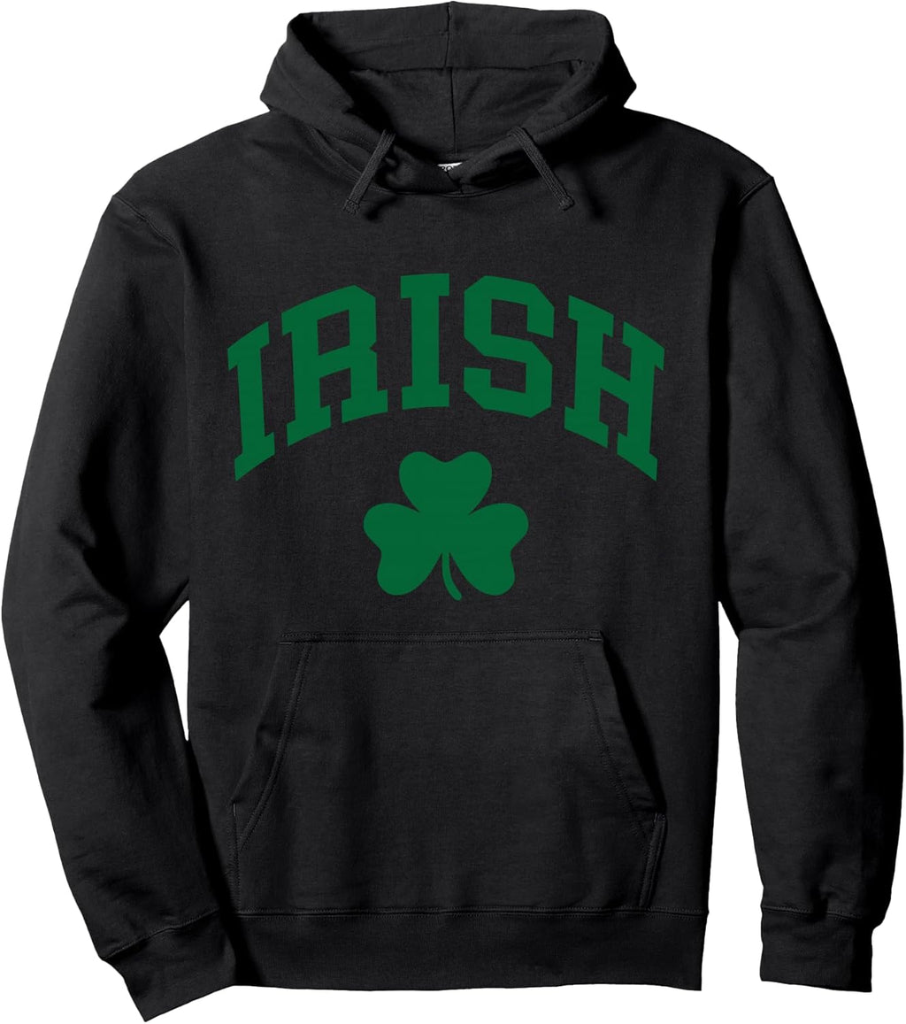 Irish Shamrock St Patricks Day Ireland Pride Graphic Green Pullover Hoodie