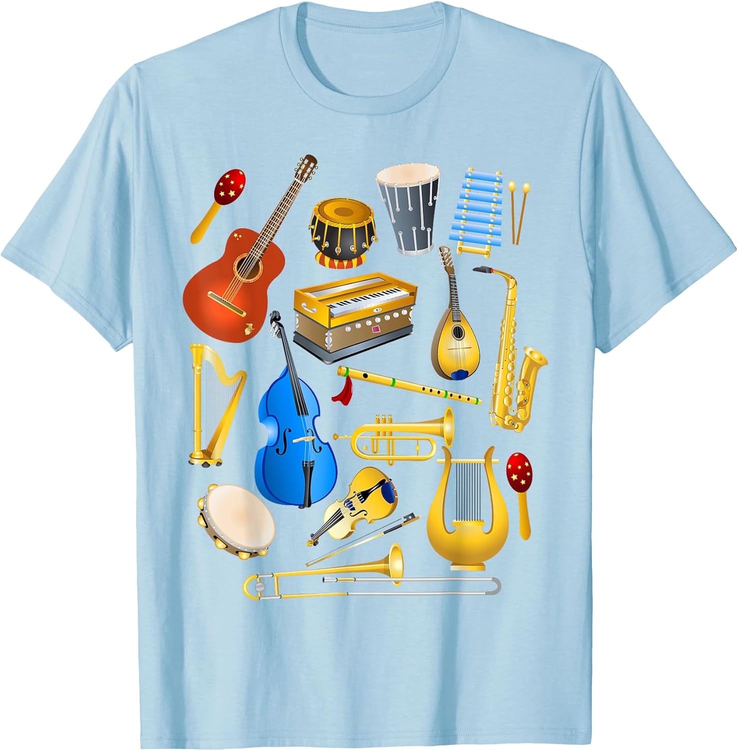 Cute Little Boys Musical Instruments Fans Shirt Funny Gift T-Shirt