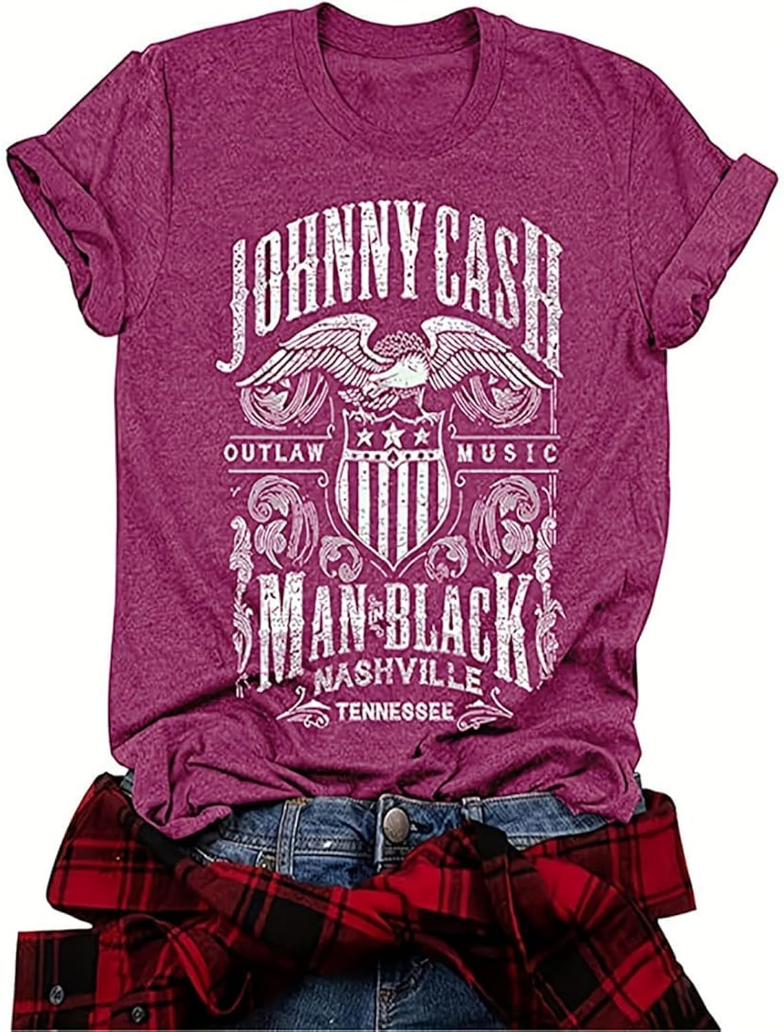 Women Crew Neck Vintage Graphic Tees Summer Short Sleeve Country Music Party Retro Loose Tee Tops