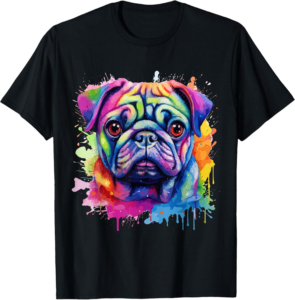 Pug Lovers Pop Art Color Pug Dog T-Shirt