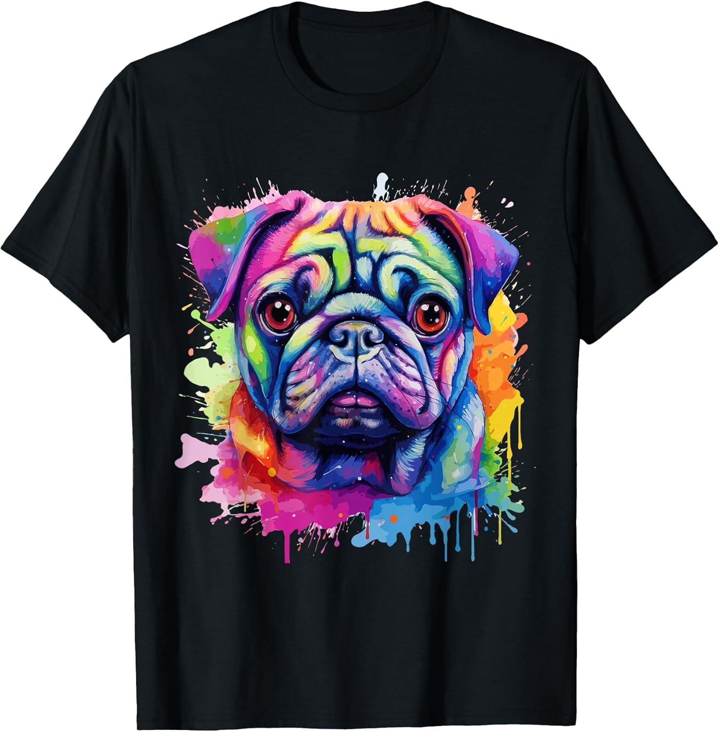 Pug Lovers Pop Art Color Pug Dog T-Shirt