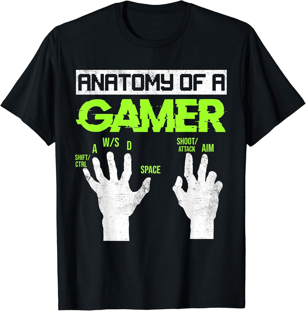 Anatomy Of A Gamer Funny Gaming Men Boys Kids Video Games T-Shirt