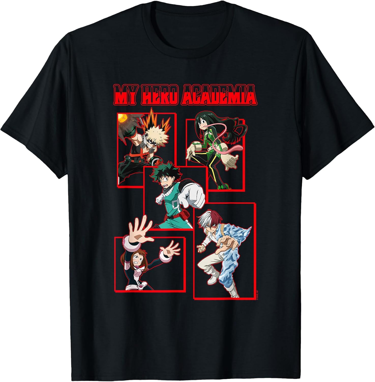 Red Block Character Collage Anime T-Shirt
