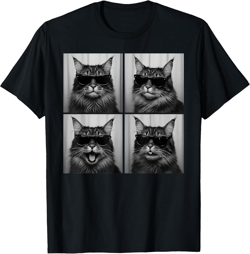 Funny Maine Coon Cat Lover Cute Photo Booth T-Shirt