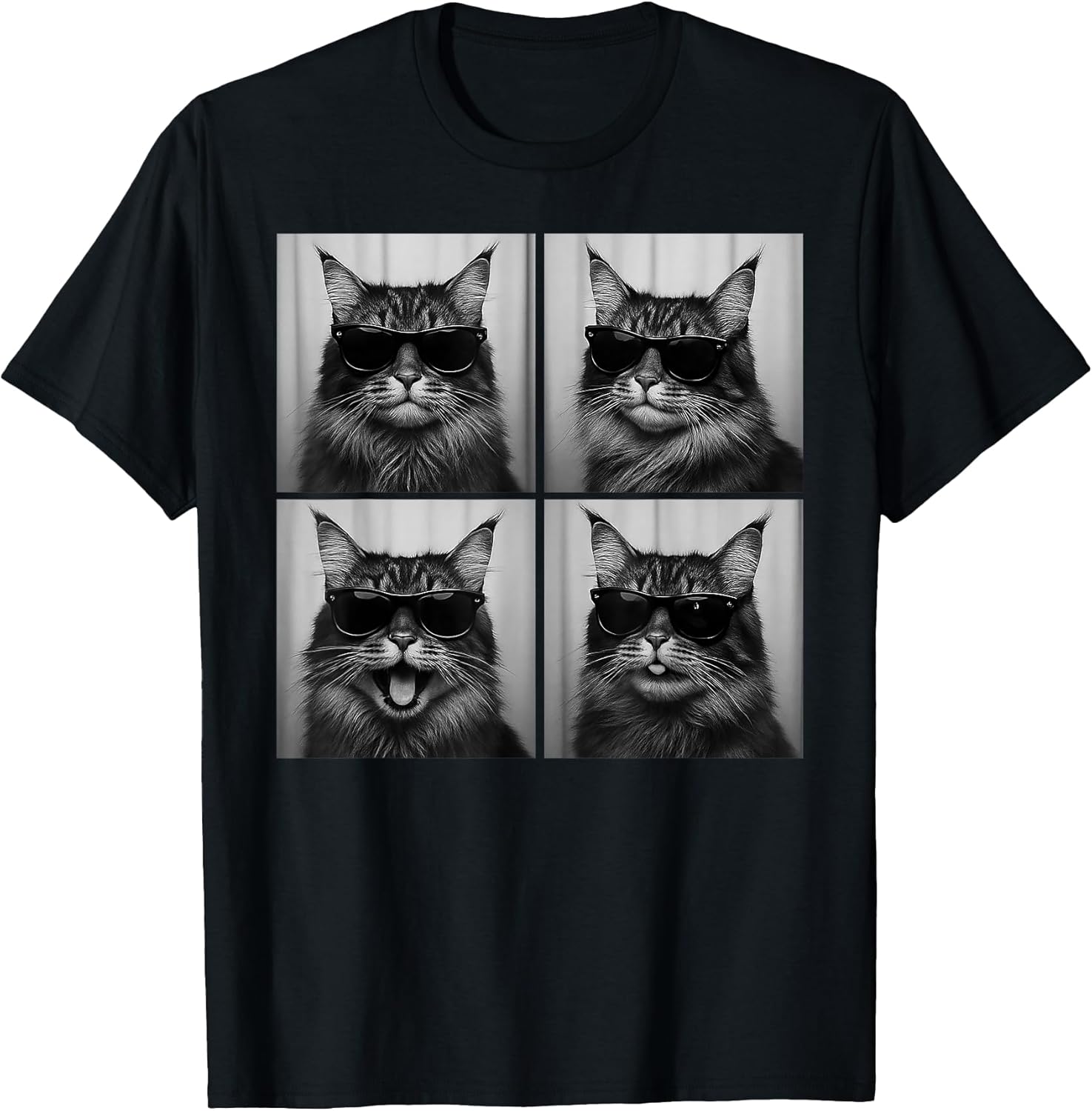 Funny Maine Coon Cat Lover Cute Photo Booth T-Shirt