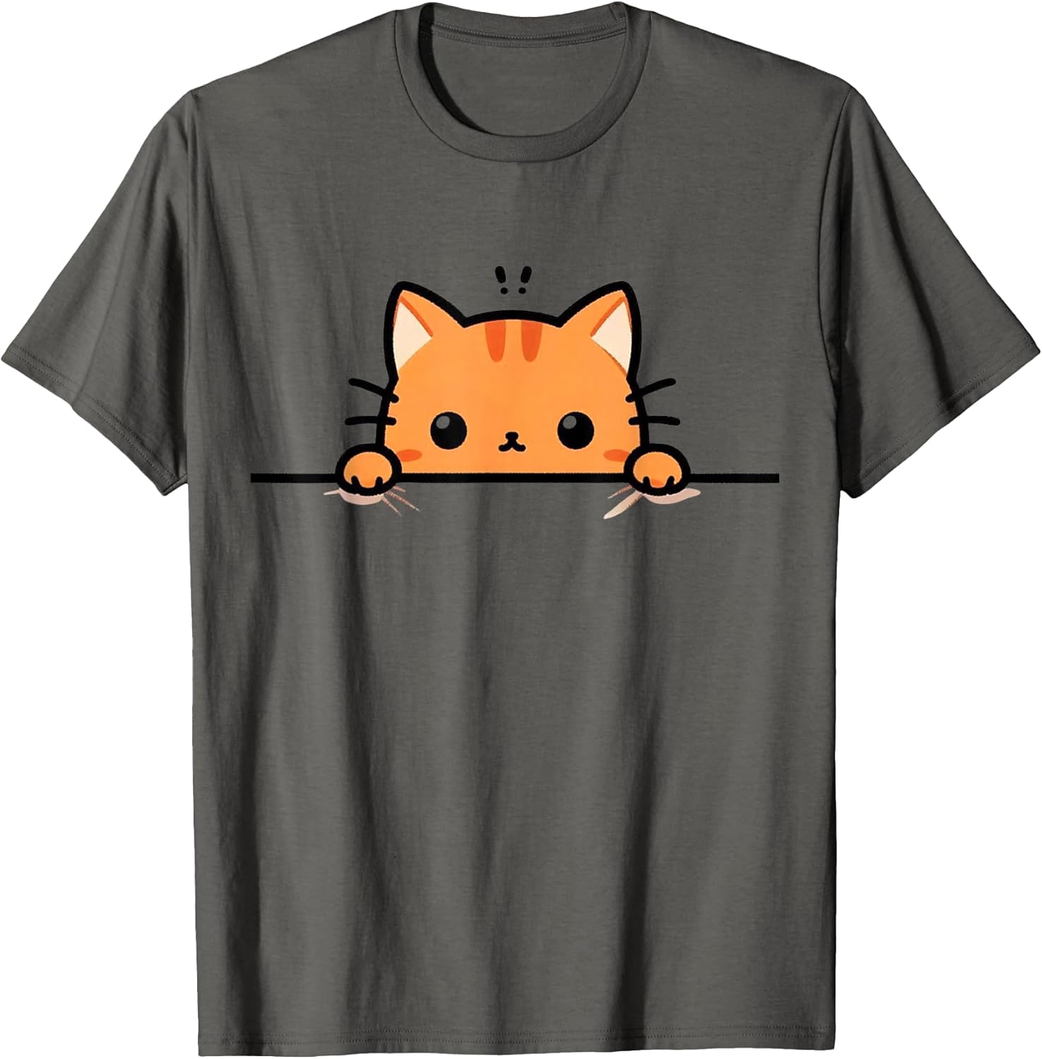 Cute Orange Kitty Cat Peeking Over at You Ginger Cat Lover T-Shirt