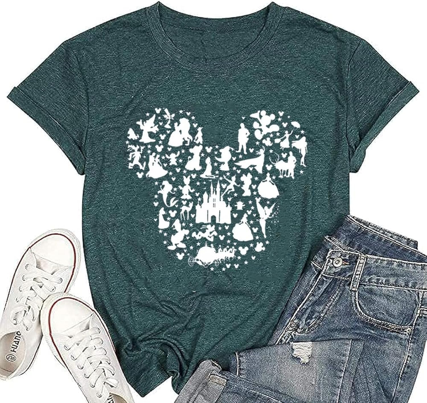 Women Magic Kingdom Castle Shirt Castle Fairy Graphic Tee Women Casual Vacation Holiday Short Sleeve Tee Top
