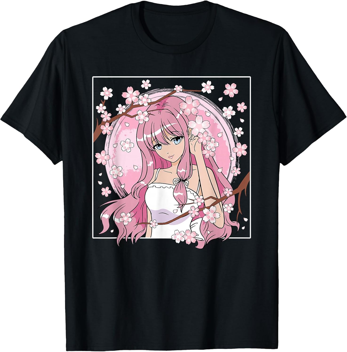 Japanese Anime Girl Otaku Cherry Blossom Sakura Women T-Shirt